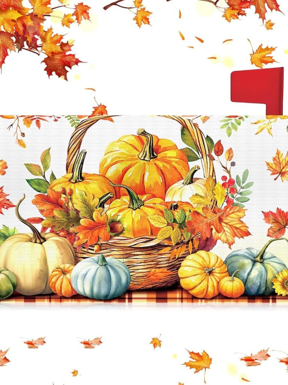 Fall Mailbox Cover Magnetic Thanksgiving Decor, Pumpkin